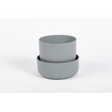Вазон з піддоном Plastia Tolita, 16 см, сірий