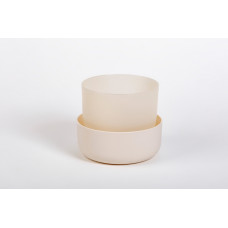 Вазон з піддоном Plastia Tolita, 16 см, бежевий