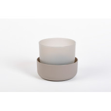 Вазон з піддоном Plastia Tolita, 19 см, коричневий