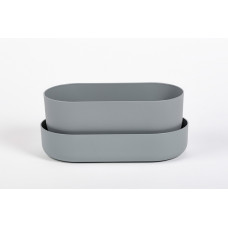 Вазон з  піддоном Plastia Tolita, 29,5 см,  сірий