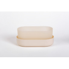 Вазон з піддоном Plastia Tolita, 29,5 см, бежевий