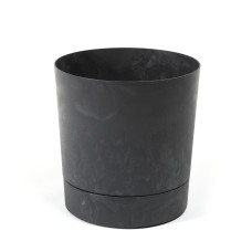 Вазон Lamela AURA з підставкою 230×240 мм, чорний бетон Вазон Lamela AURA з підставкою 230×240 мм, чорний бетон