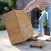 Вазон PALO Natural Wood 80 широкий та високий, евкаліптова деревина