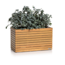 Вазон PALO Natural Wood 80 широкий та низький, евкаліптова деревина